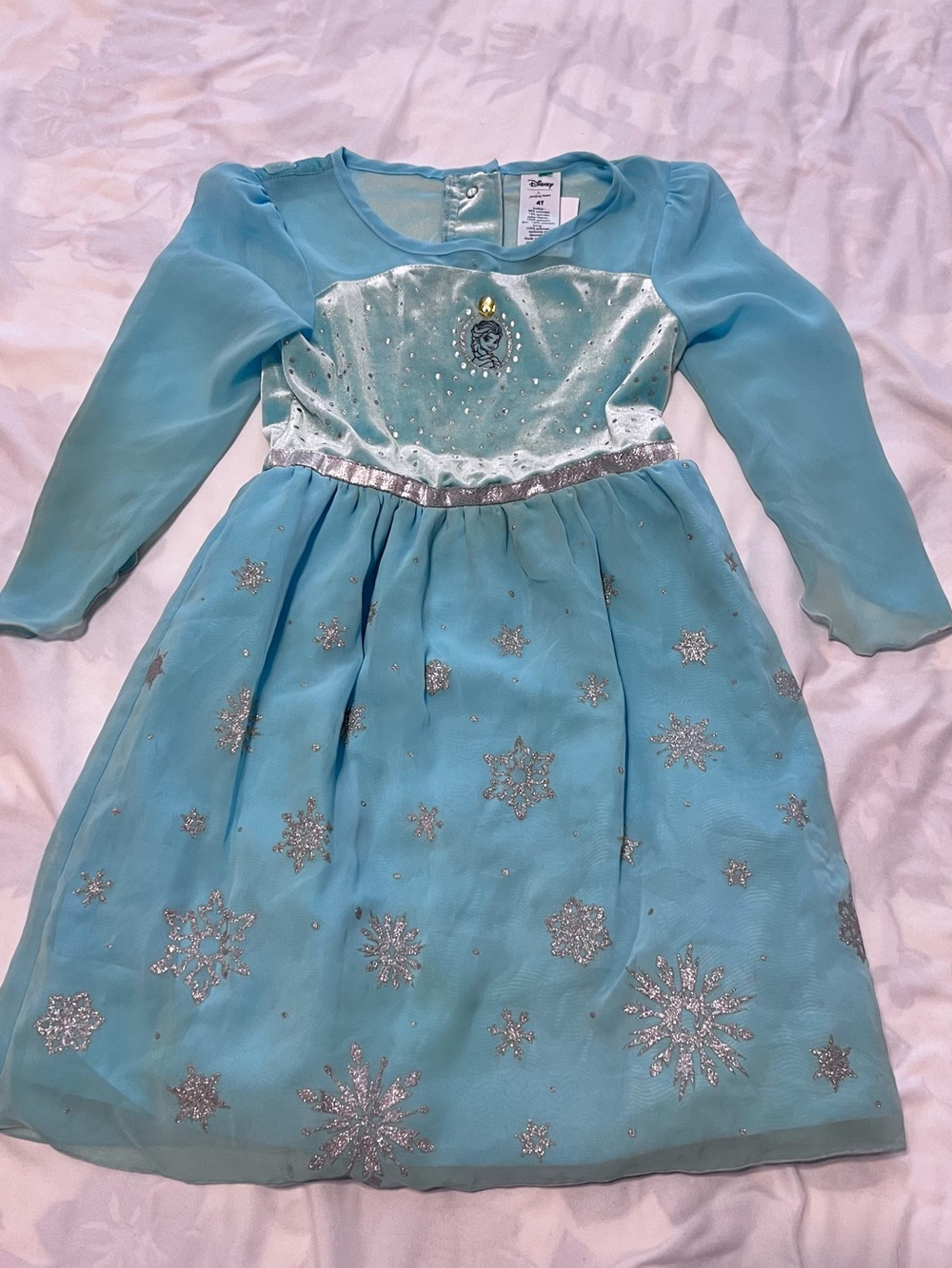 Disney Light Blue Elsa Sparkle Snowflake Dress Costume